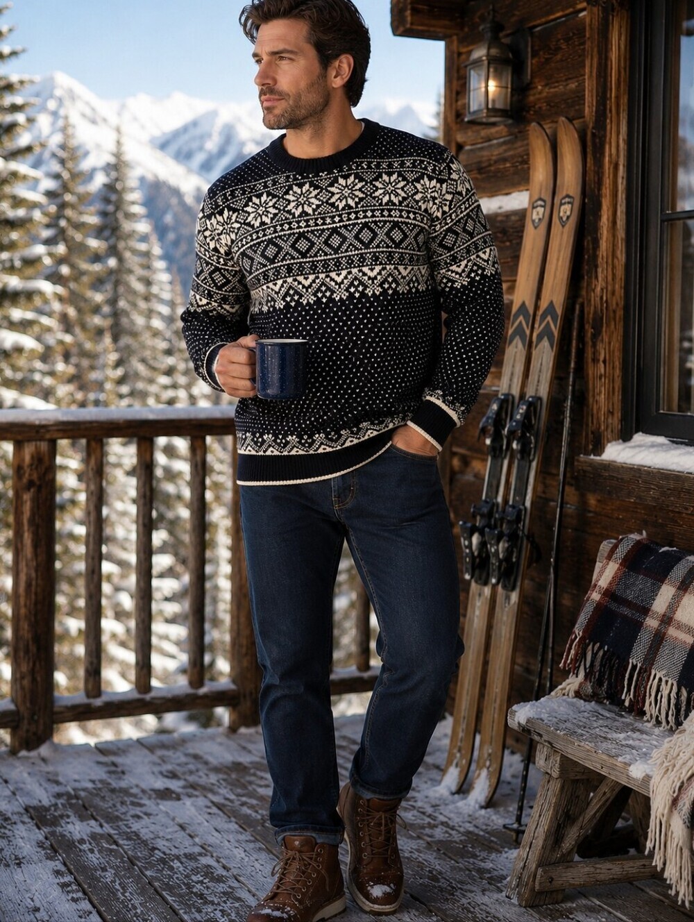 Vintage L.L.Bean Nordic Fair Isle Sweater Mens XL Made in Australia Winter Cabin